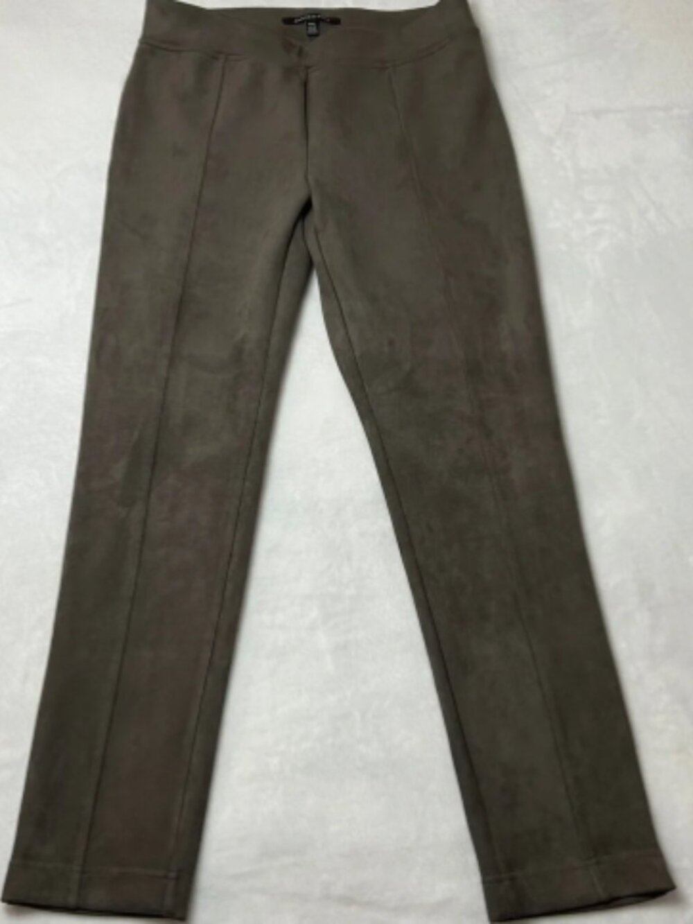 Andrew‎ Marc Taupe Faux Suede Pull On Ponte Slim Pants Size Medium